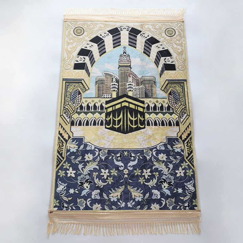 CARPET 008  Wholesale Custom Thickened Portable Worship Educational Prayer Mat Easy Folding Travel Prayer Rugs Gift Set